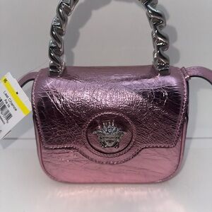 Versace Pink Metallic Women's Bag